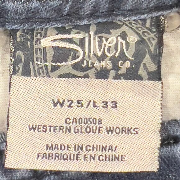 Silver Jeans Frances Women 25x33 (Actual 28x33) Blue Denim Pants Distressed - Picture 8 of 16